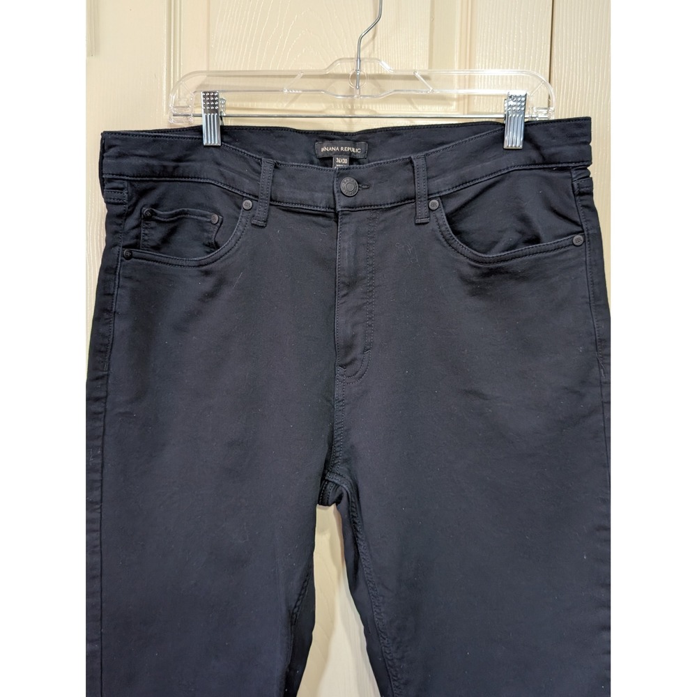 Banana Republic Black Stretch Five Pocket Pants 36x30 Straight Leg Casual Mens - Picture 2 of 9